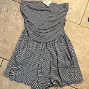 Black and white striped romper